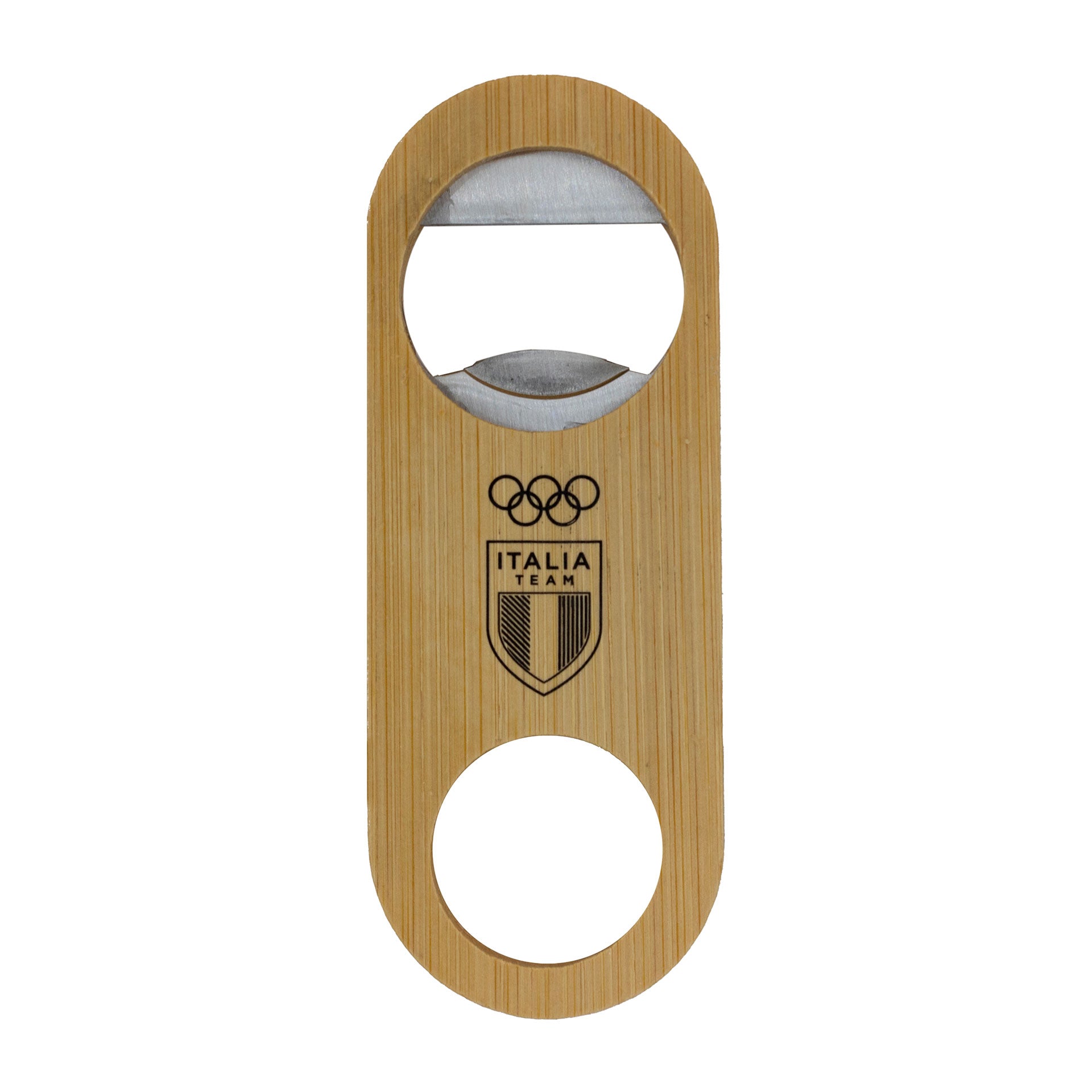 Magnete apribottiglie Team Italia Olimpiadi Milano cortina 2026 in bambù ufficiale