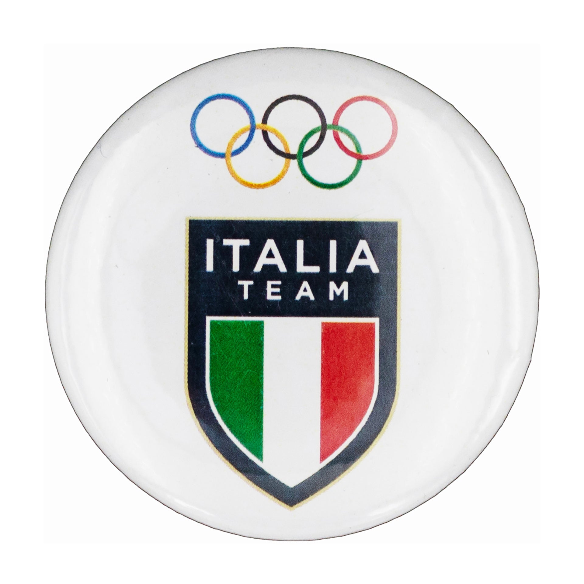 Magnete Team Italia Olimpiadi Milano cortina 2026 bianco tondo ufficiale