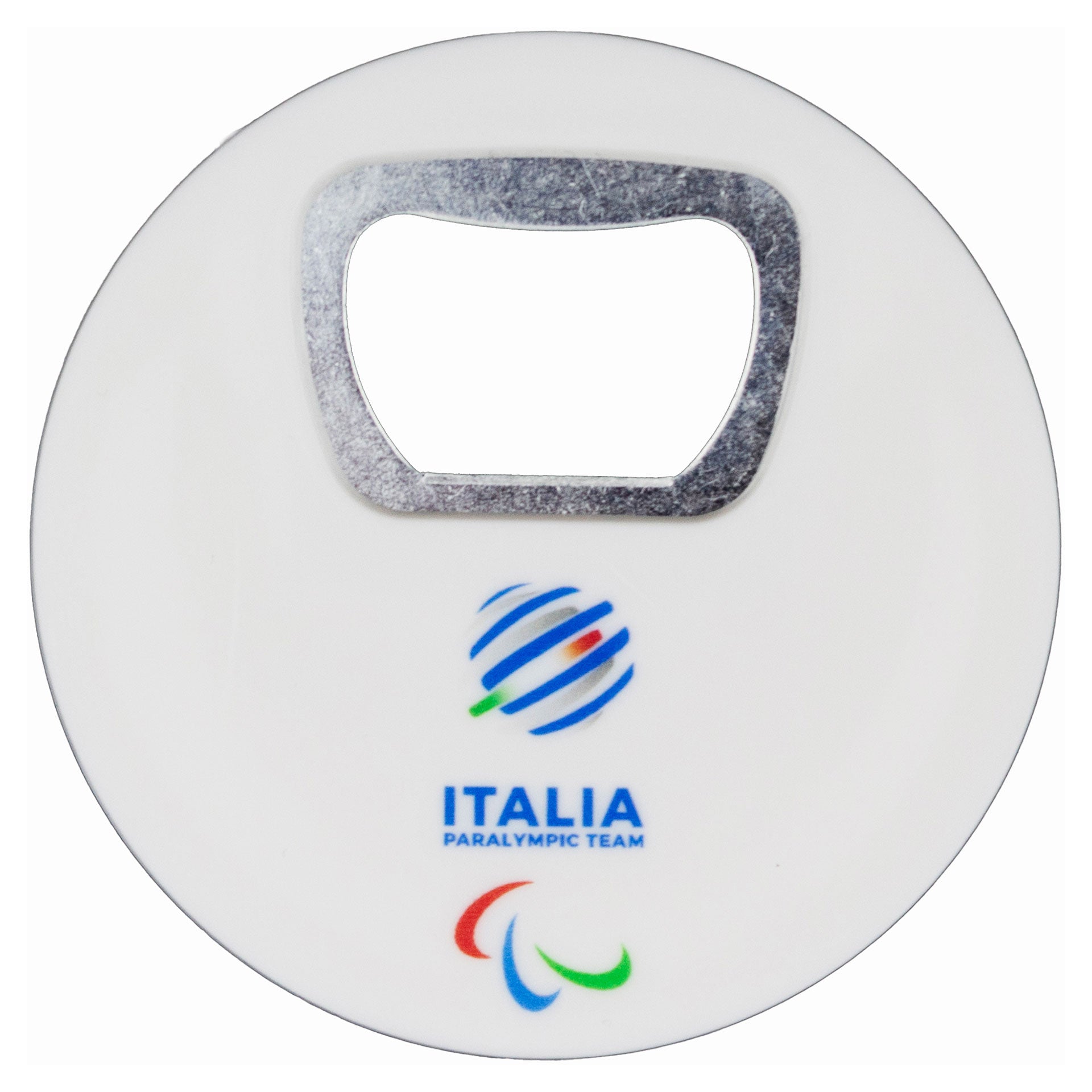 Magnete apribottiglie Team Italia Paralimpiadi Milano cortina 2026 bianco ufficiale