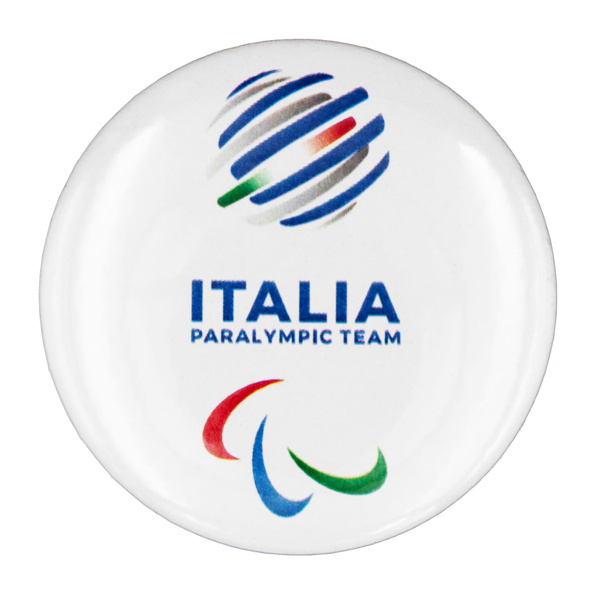 Magnete Team Italia Paralimpiadi Milano cortina 2026 bianco tondo ufficiale