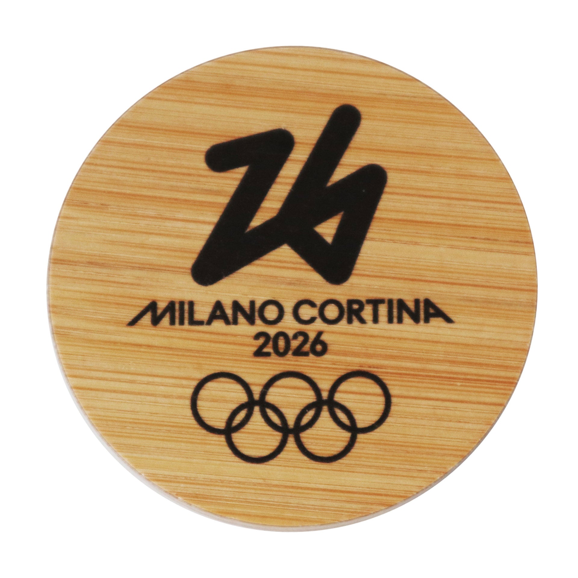 Apribottiglie magnete Olimpiadi Milano cortina 2026 in bamboo ufficiale