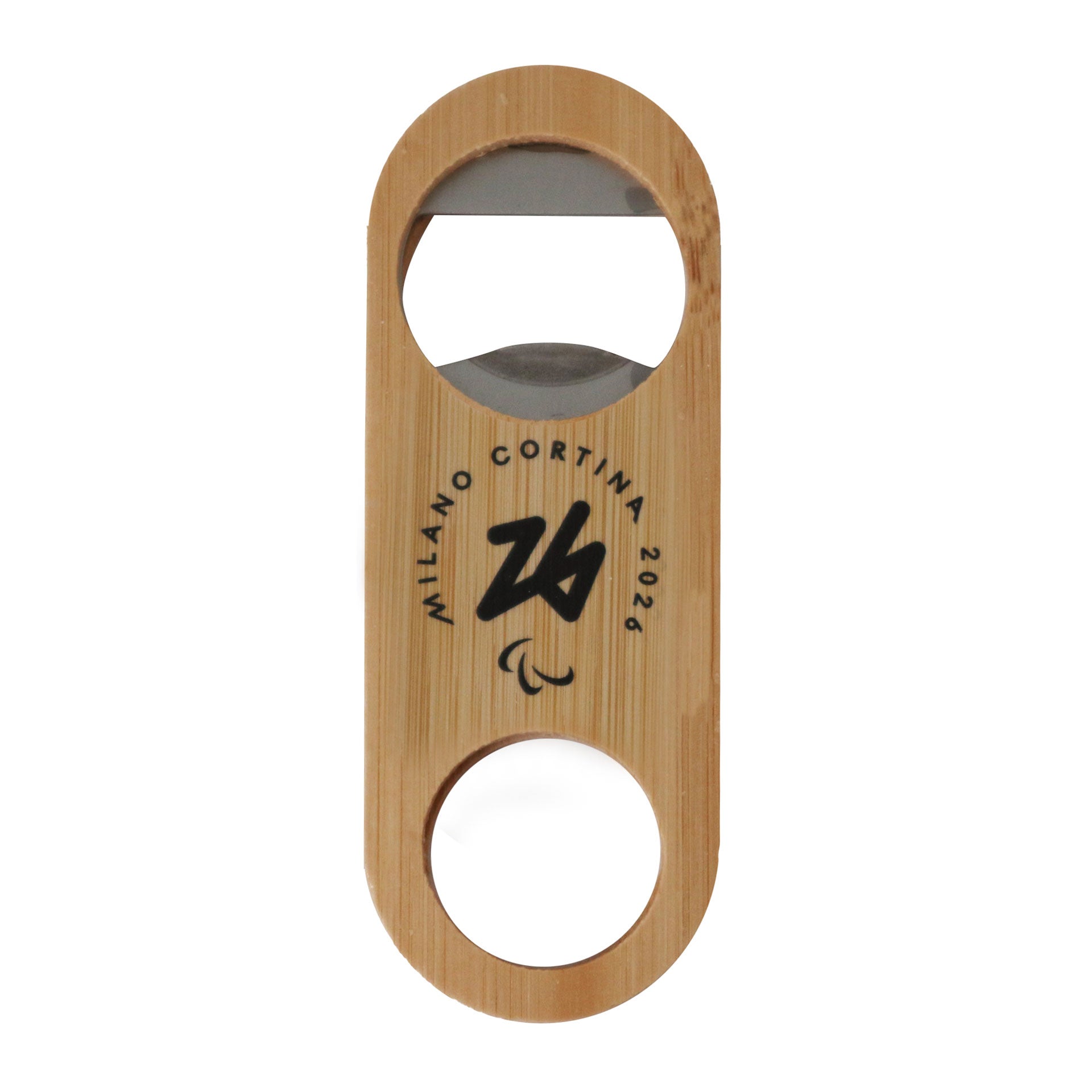Magnete Paralimpiadi Milano cortina 2026 apribottiglie in bamboo ufficiale