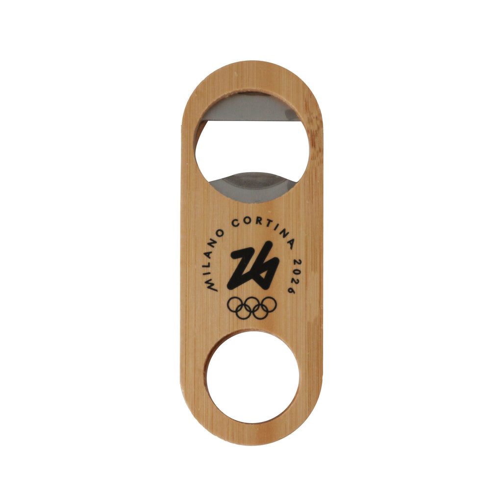 Apribottiglie magnete Olimpiadi Milano cortina 2026 in bamboo monocromatico ufficiale